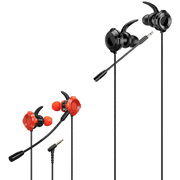 G7 Universal 3,5 mm kablet gaming in-ear-hovedtelefon med mikrofon til telefon/computer (FMY) Red Standard Version*