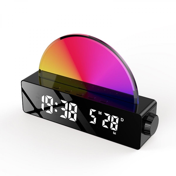 Sunrise Alarm Clock, Wake Up Light Dawn Simulator, Sängsollampa Multi Nattljus med USB laddare, Sleep Aid (FMY)