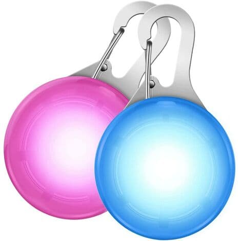 Sæt med 2 hvalpe-hængelys, 3 lystilstande, LED, blå/pink (FMY)