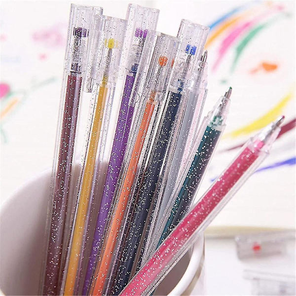 Färgglad glitterpenna, pennor för vuxenmålarbok, glitterpennor för barn, färgglad glitterpenna (12 C  (FMY)