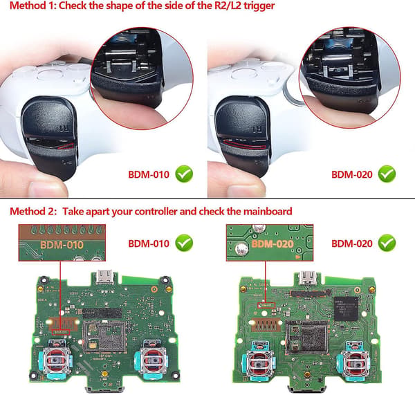 Flerfarvet Belyst Thumbstick til PS5 Controller Share Home Face Button, Sort Klassisk Symbol Button DTF LED Kit til PS5 Controller - Co  (FMY)