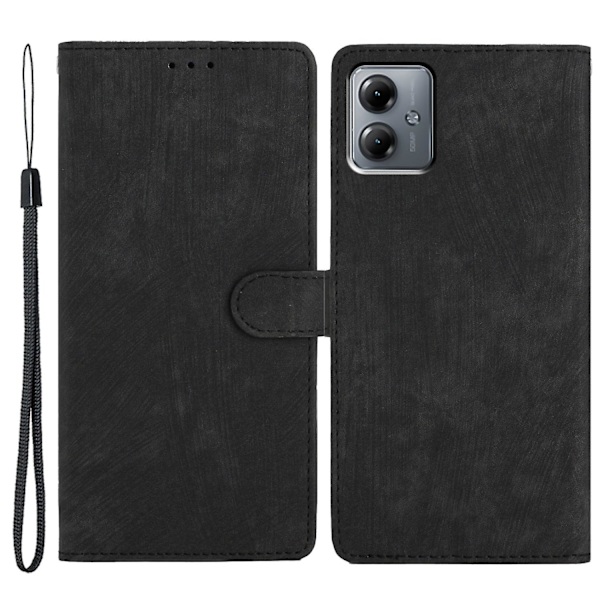 Väska för Motorola Moto G54 5G - Skinn-touch PU-läder Plånboksfodral med Stativ (FMY) Black