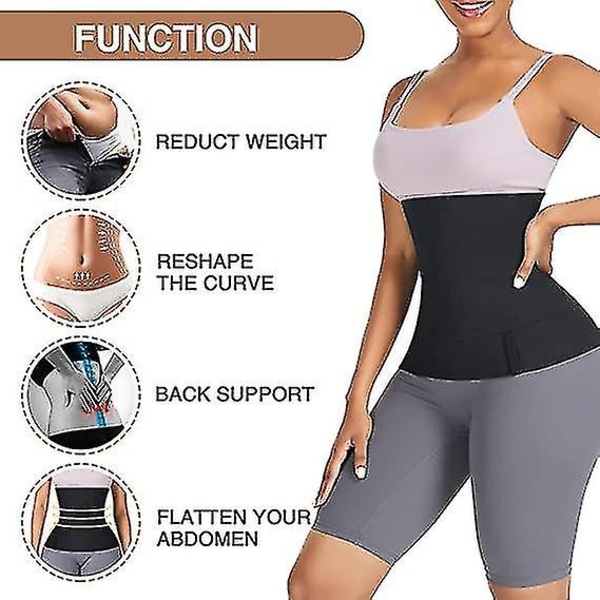 Talje-træner til kvinder Snatch Bandage Tummy Sweat Wrap Plus Size Workout Talje Trimmer til Gym Sport (FMY)