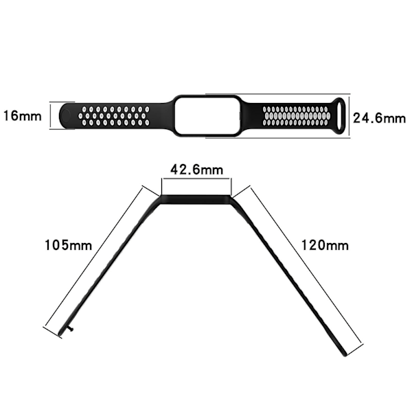 Kaksiväriinen silikoniranneke Amazfit Band 7:lle (FMY) Black Lime