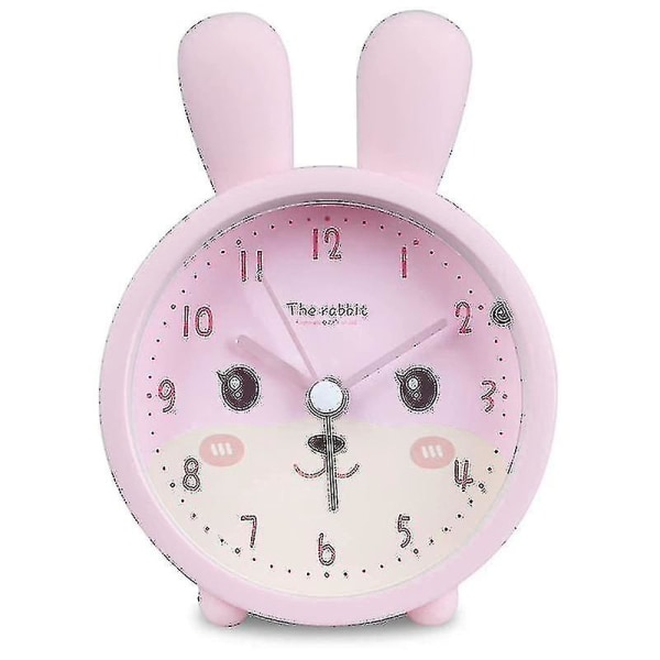 Barnevekkerklokke for jenter uten å tikke,kanin Barnevekkerklokke Silent Alarm Clock W (FMY) pink