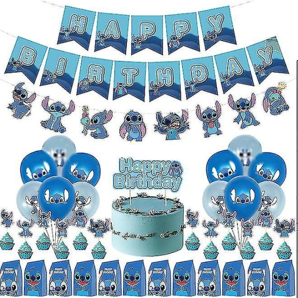Stitch-fest: Bursdagsutstyr, Lilo og Stitch bursdagspynt (FMY)