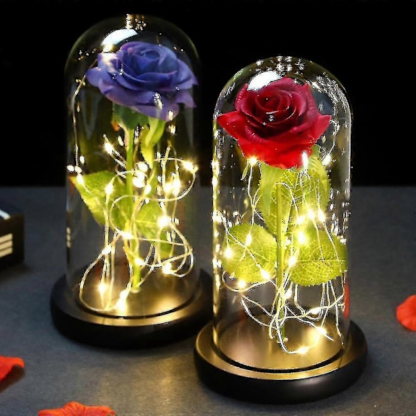 \"Evig Rose i Glass Bursdagsgave Morsdag\" (FMY) red