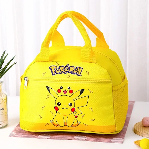Pikachu Eristetty Lounaslaukku, Kannettava Lounasrasian Säilytyslaukku, Kokoontaitettava Eristetty Kylmälaukku, Täydellinen Toimistoon Kouluun Piknikille (FMY) WHITE