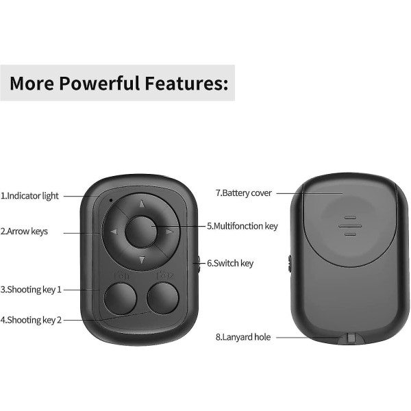 Tik Tok Bluetooth fjärrkontroll, Tik Tok Scroll Remote Photograph Page Turner, kompatibel med Iphone, Android, Ipad (FMY)