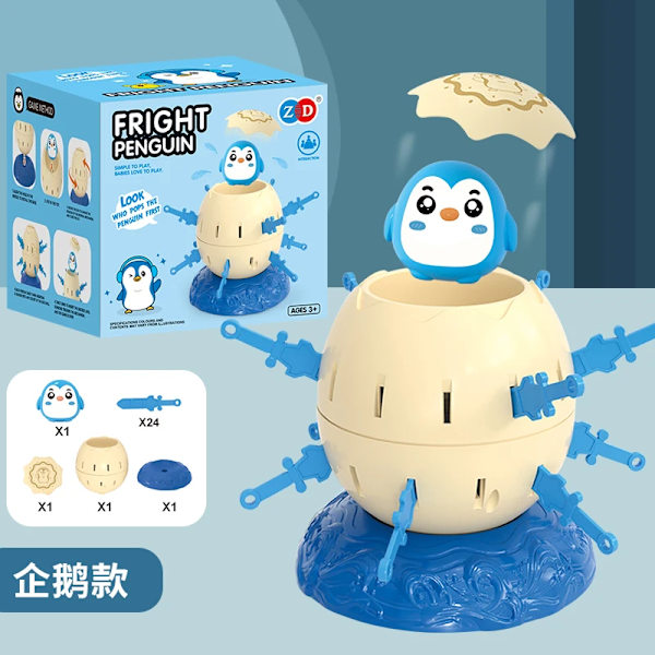 Mini Pirate Bucket Plug-in Party Temppu Vanhemman ja Lapsen Interaktiivinen Peli Pirate Egg Työpöytä Leikki (FMY) blue penguin