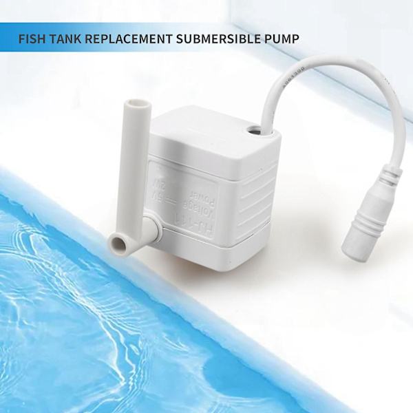 5V Vattenpump Fisk Tank Ersättning Nedsänkbar Pump Super Tyst Hushåll Multifunktionell DIY Cirkulerande Filterpump  (FMY) white