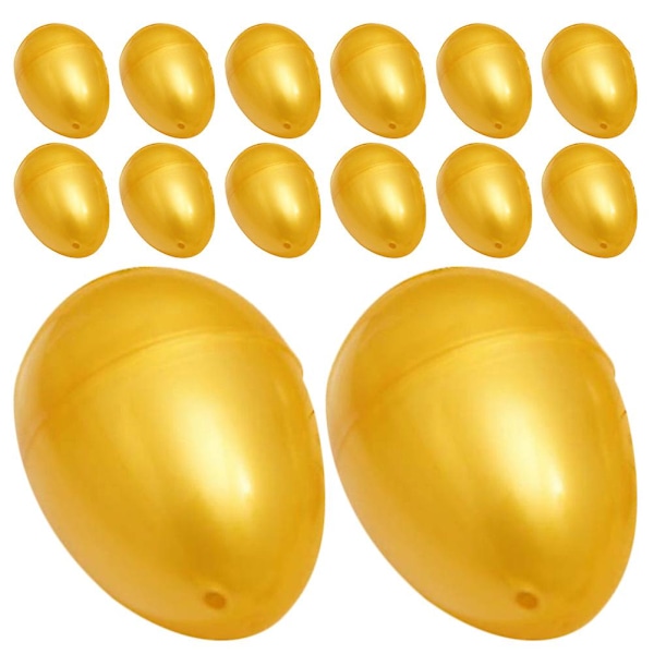24 st tomma gyllene ägg påskplastägg barnleksak inslagning äggfestlotteriägg (FMY) Golden 6X4CM