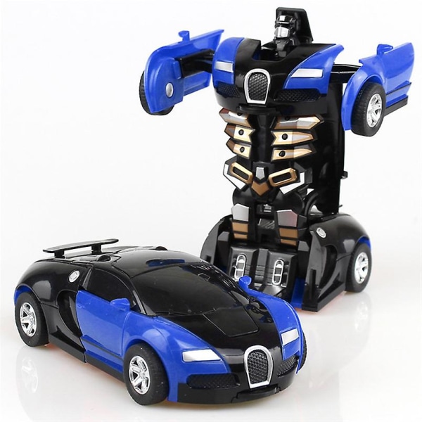 2-i-1 Deformationsrobotbilmodell i Plast Mini Transformationsrobotleksak för Pojkar En Stegs Impactfordon Bil Barnleksaker (FMY) B