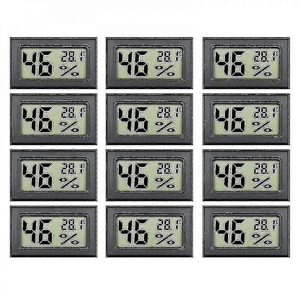 12 kpl Mini Pieni Digitaalinen Elektroninen Lämpötila Kosteusmittari Sisälämpömittari Hygrometri LCD-näyttö Celsius TSD (FMY)