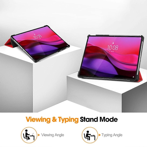 För Lenovo Yoga Tab Plus Fodral Anti-Fall Läder Ställ Tablet Skydd - Grå (FMY) Multicolor Red