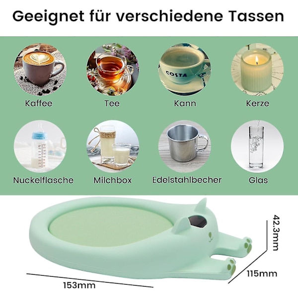 Kaffemuggvärmar, Söt Katt Smart Dryckesvärmare Med 3 Temperaturer, Elektrisk Koppvärmare Automatisk Avstängning För Keramiska Koppar Mjölk Glas (FMY) brown