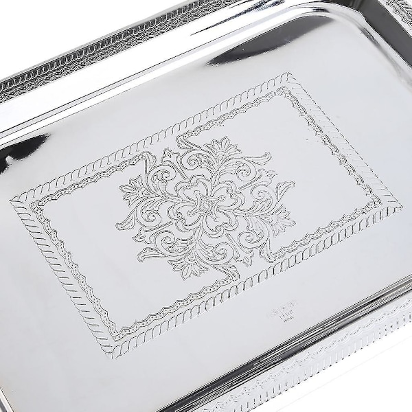 Nordisk Serveringsbrett i Rustfritt Stål med Håndtak Elegant Rektangulært Kaffebar Mat Holder Dessert (FMY) Gold L