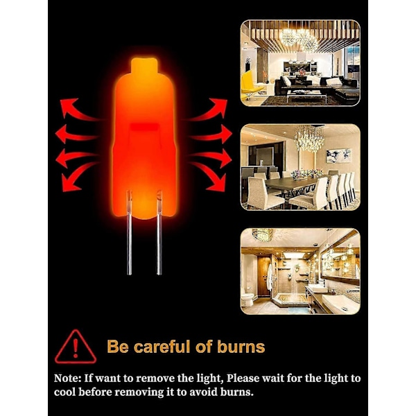 10 stk. G4 Halogenpærer 10W 12V Klar Kapsel 2 Pin Lampepære Halogen Pin Base Varmhvit Dimbar (FMY)