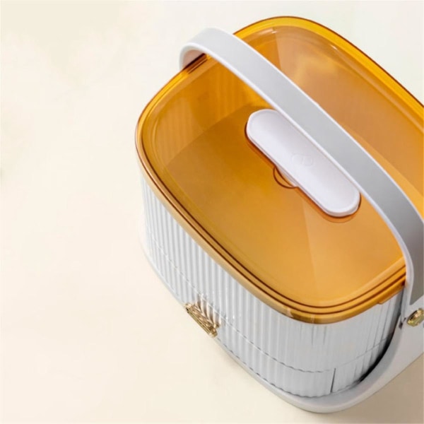 Bärbart kit Container Medicin Box Mask Förvaring Familjehem Emergency Bag Pill Kits, orange Vit (FMY)