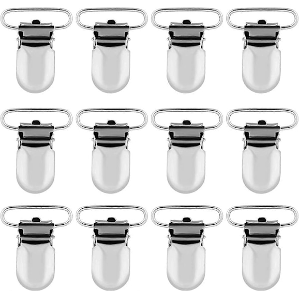 12 kpl Metallista Tuttiklipsuja, Tuttiklipsit 20mm (FMY)