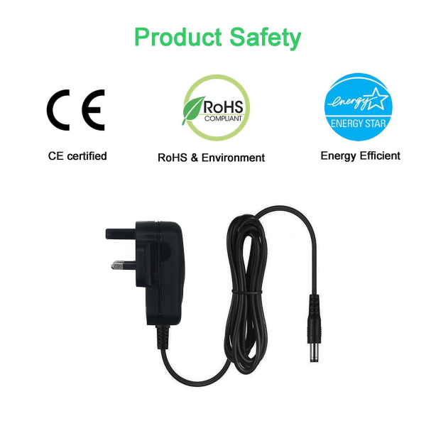 12V myVolts erstatning strømforsyning kompatibel med Audio-Technica AT-LP60XBT-BK pladespiller (FMY)