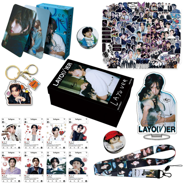 BTS V Golden Tycoon Peripheral Keychain Sticker Gift Box V Album Layer Small Card Transparent Card Set  (FMY) V Gift Box B