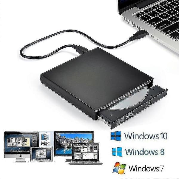 Extern Cd Dvd-enhet, usb 2.0 Slim Protable Cd-rw-enhet Dvd-rw (FMY)