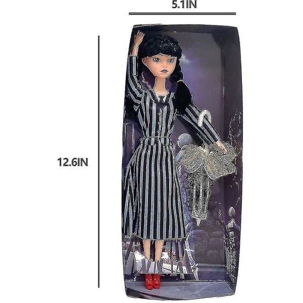 Wednesday Addams Dukker Plysj Leke, Laget For Å Bevege Wednesday Adams Dukker For Barn (FMY) Striped skirt