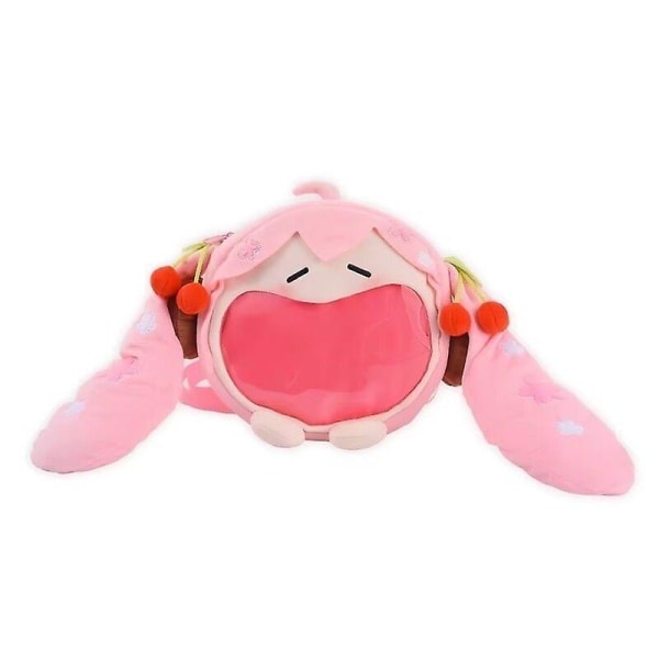 Kawaii Anime Hatsune Miku Cosplay Plysch Ryggsäck Ita Bag Damväska Shool Student Herr Sammetsaxelväska Girl Gift (FMY) pink