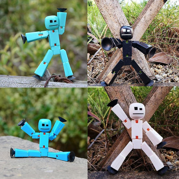 Stickman Sucker Legetøj Vridning Sticky Robot Legetøj Action Figur Legetøj Creative Deformerable Stickbot Toys Depression Legetøj (FMYED)