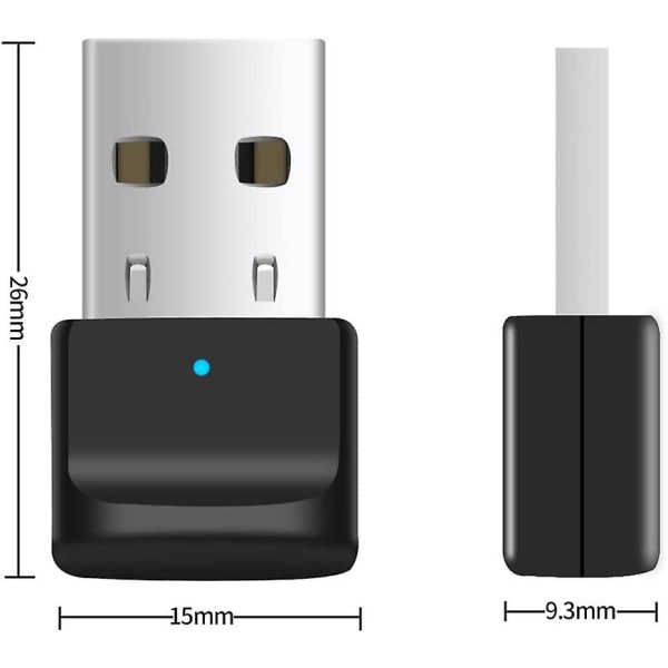 Bluetooth Adapter til PC, USB Bluetooth Dongle 5.0 Plug and Play, Bluetooth Stick til Desktop, Laptop, Headset, Højttalere, Hovedtelefoner