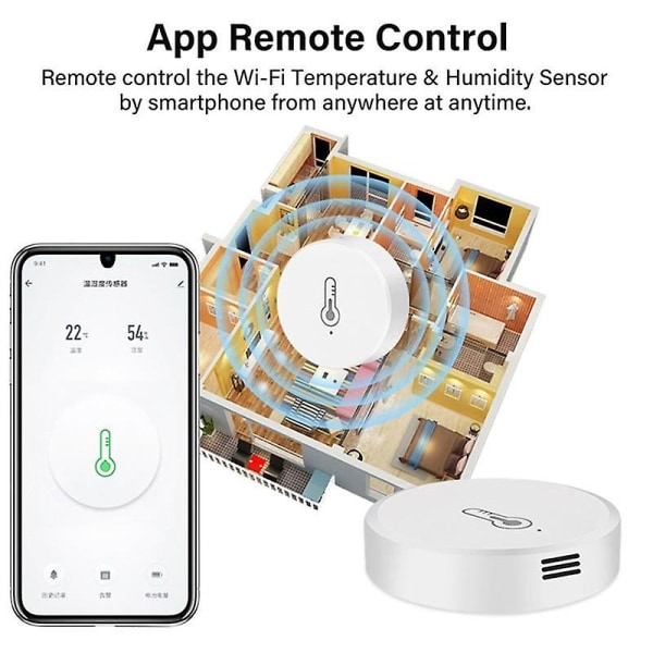 Zigbee Langaton Lämpötila- ja Kosteussensori Sisätilojen Termometri ja Hygrometri Etävalvonta (FMY)