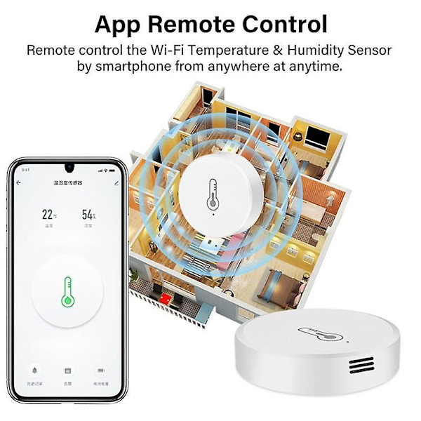 Zigbee Trådløs Temperatur- & Luftfugtighedssensor Indendørs Termometer Og Hygrometer Fjernmonitor (FMY)
