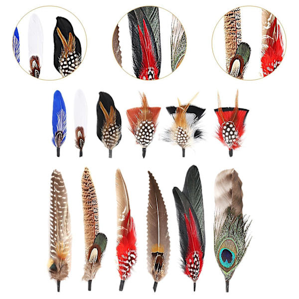 Hattefjer Cowboy Hat Feather til Fedora Hatte Kostume Julefest Hatte Style A (FMY) Style B Total length 10cm-15.5cm