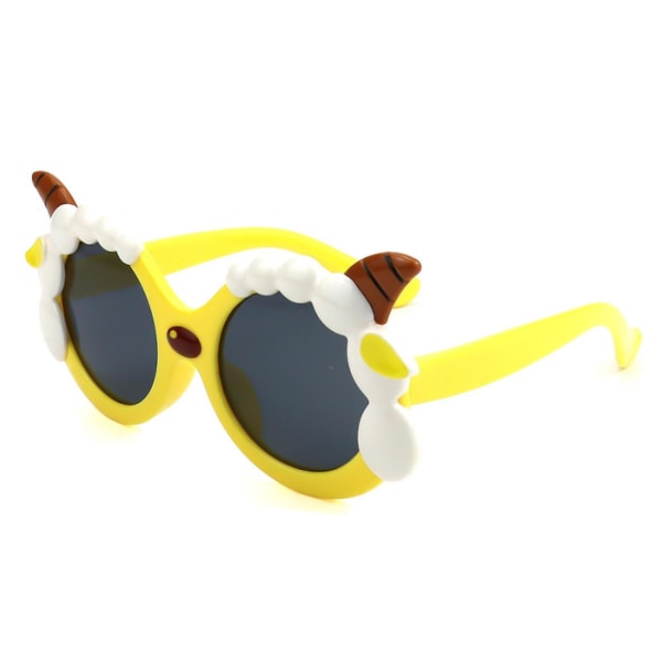 Barnsolglasögon Tecknad polariserade barnglasögon Solskyddsspegel UV-skydd Barnglasögon----litet får gult (FMY)