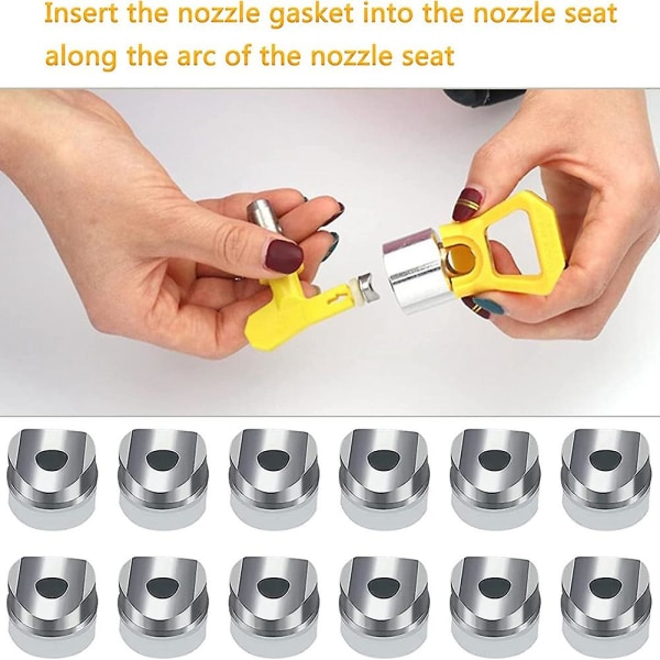 Airless Tip Seals For Airless Machine Tips Seals Reversible Airless Paint Spray Nozzle Gasket (12 P  (DPD) silver
