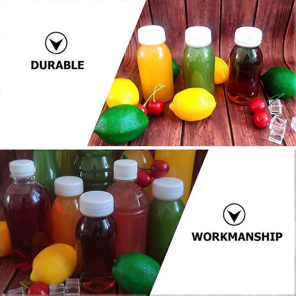 12 st Smoothiebehållare Lock Dryckesflaskor Återanvändbara Flaskor Lock Flaskor Kapsyler Plastdryckesflaskor Plastflaskor Fest (FMY) Transparent 11.5X5.3CM