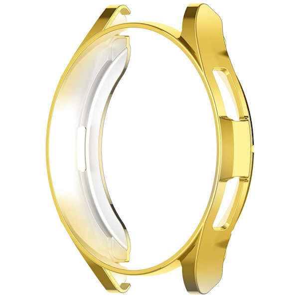 Til Samsung Galaxy Watch6 Classic 47mm Halv-Indpakket Elektroplettering TPU Smartwatch Ramme Case (FMY) Gold Samsung Galaxy Watch6 Classic