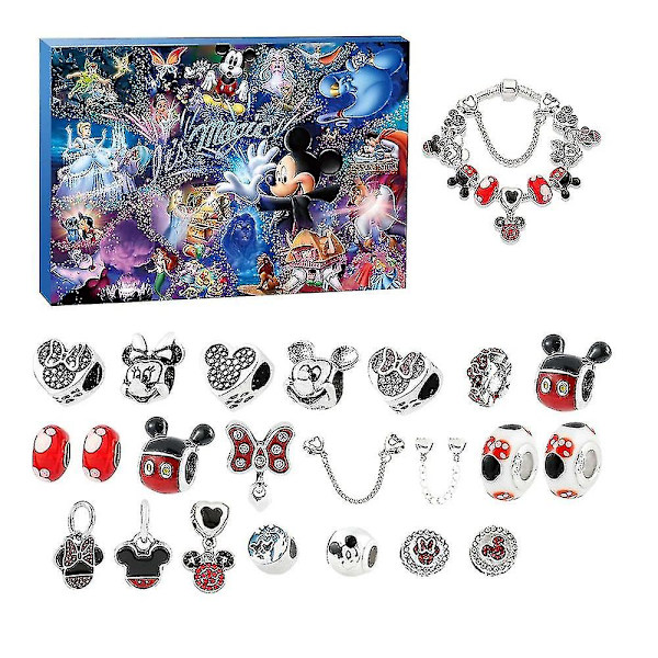 Anime Disney Lilo & Stitch Legering Charm Tillbehör Julkalender Armband Halsband Smycke DIY Smycken Nedräkningskalender-hk3  (FMY) A