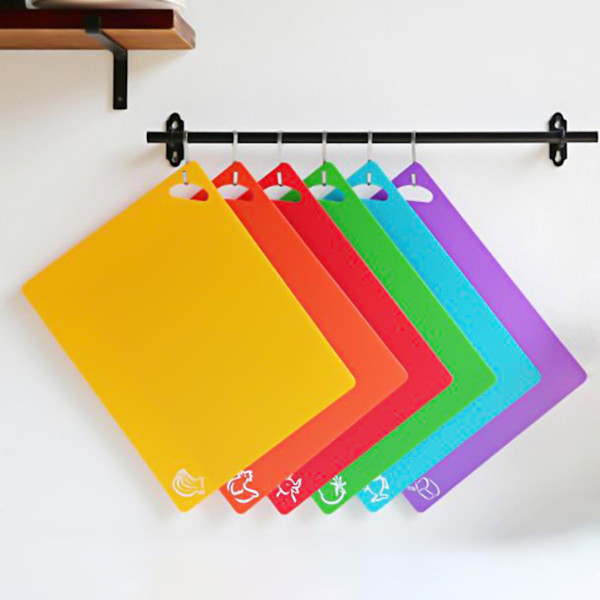 6-pack skärbrädor Flexibla Halksäkra Pp Mat Ikoner Bpa-fria Hackbrädor Mattor För Kök  (FMY) 6Pcs Set