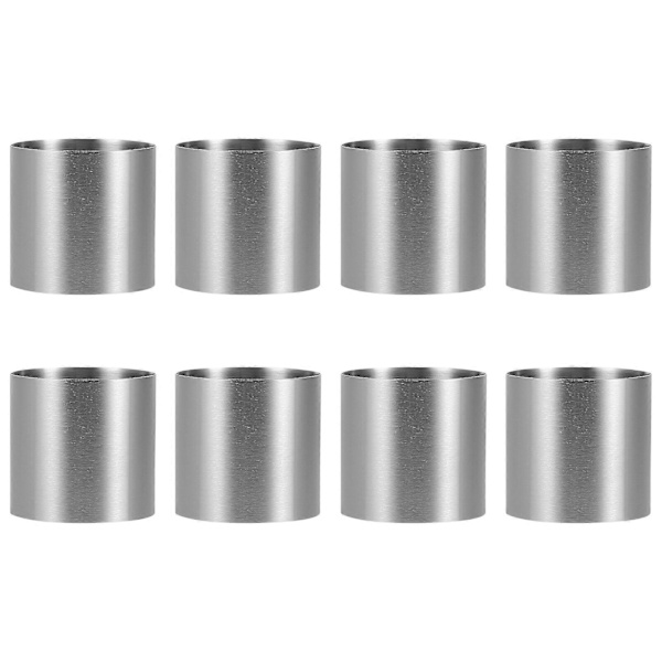 Hemoton 8-pack Rostfritt Stål Mousse Ringar Runda Keks Utstickare Kaksform Köksbakning Bakverk Verktyg (FMY) As Shown