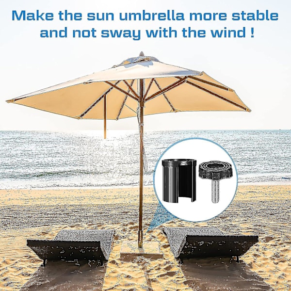 Patio Parasol Base Stativ Hul Ring Prop Cover Parasol Stativ Udskiftningsdel Patio Parasol Udskiftningsdele 6 stk Sort)  (FMY)