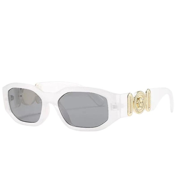 Wekity Trendy uregelmæssige rektangulære solbriller Uv-beskyttelse Hexagon Horned Rim Tykke modeskærme (FMY)