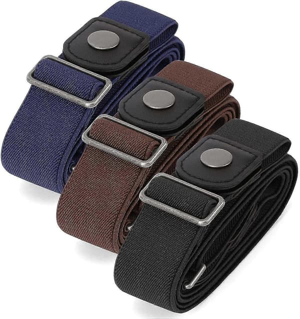 3-pack / 4-pack osynligt stretchbälte utan spänne, elastiskt bälte för kvinnor och män -t (FMY) A