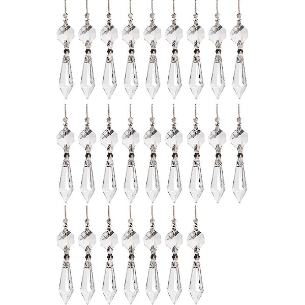 25 stk. Krystal Ornamenter Farverige Regnbue Maker Krystal Lysekroner Prismer Ishængende Vedhæng (FMY) transparent