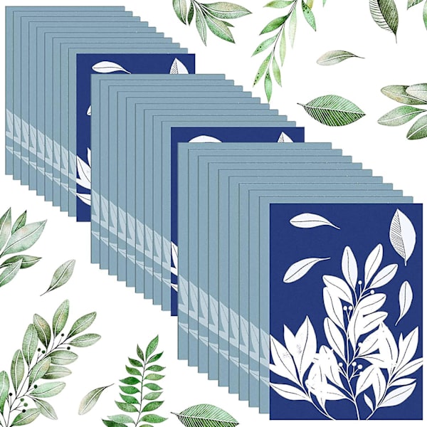 50 ark soltryckpapper Cyanotypipapper A4 A5 A6 Solritningspapper Känslighet Naturtryck  (FMY) Blue