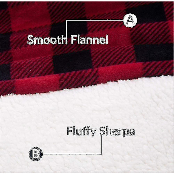 Pehmeä ja lämmin jättimäinen etutasku S (FMY) -peittopaita Red and black check