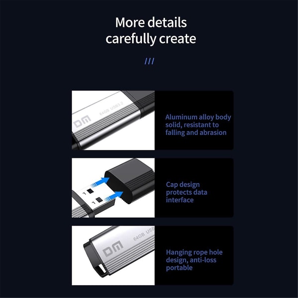 USB muistitikku Usb3.2 High Speed ​​Pd196 64gb metallinen muistitikku pöytätietokoneille kannettavalle tietokoneelle (FMY)