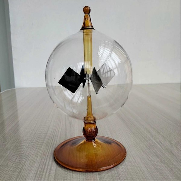 4 Blad Roterande Glas Vädermölla Solcellsdriven Crookes Radiometer Ljusmölla/Pedagogisk Undervisning S (FMY) A2
