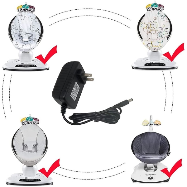 12v 3a Strömkabelladdare för Mamaroo2 / 4 Moms Mamaroo 4moms Mamaroo 4 Baby Swing Laddning Ersättning Ac- Adapter  (FMY) US